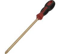 Non-Sparking Phillips Screwdriver - #4 x 200mm - Soft Grip Handle - Die Forged