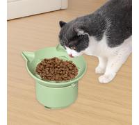 Non-spill Bowl Elevated Ceramic Slow Feeder Cat Bowl with Fish Pool Design, High-Edged -Vomiting Puzzle Feeder Dry and Wet Food, Promoting Diet (Green) (Mint Green, 10x9. 5cm)