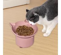 Non-spill Bowl Elevated Ceramic Slow Feeder Cat Bowl with Fish Pool Design, High-Edged -Vomiting Puzzle Feeder Dry and Wet Food, Promoting Diet (Green) (10x9. 5cm)