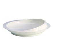 Non-Spill Scoop Plate with Suction Base, for Elderly, Parkinson's Patients, and Special Needs Adults, 9 in (23 cm) Durable White PP Material, Adaptive Dining Aid
