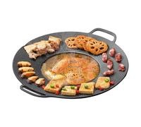 Non Stiak Foundation, Durable Round Frying Pan, High Performance Aluminium Alloy Grill Plate with Two Handles, for Indoor Kitchen Cooking, BBQ, Outdoor Camping, Family Dinners, Picnic Travel, Garden