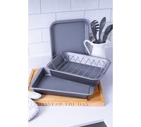 Non-Stick 3 Piece Large Dinner Party Set Baker & Salt Silver One Size
