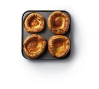 Non-Stick 4 Hole Yorkshire Pudding Pan Masterclass Metallic Silver One Size