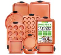 Non-Stick Bakeware Set 10-Piece , Premium Carbon Steel Baking Pans