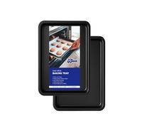 Non Stick Baking Tray Set of 2 - 32cm Oven Tray Set, Baking Sheet & Cookie Sheet, Heavy Duty Roasting Tray, Dishwasher Safe Easy Clean Bakeware by BLUES®
