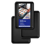 Non Stick Baking Tray Set of 3 - 32cm Oven Tray Set, Baking Sheet & Cookie Sheet, Heavy Duty Roasting Tray, Dishwasher Safe Easy Clean Bakeware by BLUES®