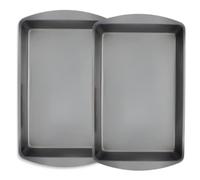 Non-Stick Baking Tray Set Pack of 2 | Rectangular Brownie Pan, Biscuit & Cake Baking Tin | Oven Roasting Tray 32.5x19x3.5cm | Easy Clean