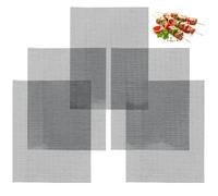 Non Stick BBQ Grill Mesh Mat, 5 PcsBBQ Grill Mat Meshes, Barbecue Sheets, Heat Resistant Reusable BBQ Mats for Gas Grills Grilling Cooking Baking Accessories(40 x 30 cm)
