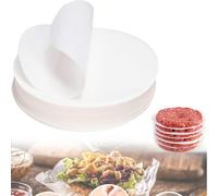 Non-Stick Burger Paper, Burger Paper, 200 Sheets, Round Non-Stick Coating, Parchment Paper, Heat Resistant, 11 cm, 9 cm, Hamburger Patty Paper, Release Paper, Wax Paper for Perfect Burgers, Non-Stick