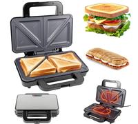 Non-Stick Compact Sandwich/Panini Press & Toastie Maker, Electric Deep Fill Sandwich Toaster with Dual Indicator Lights, Automatic Temperature Control, 4 Slice Microwave Tostie Machıne, for Kitchen