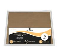 Non Stick Cooking Mats Flat Baking Sheet Reusable Tray Liner 30x40cm 6pc | Heavy Duty Oven Liners for Fan Assisted Ovens Gas Charcoal Electric Barbeques, Ovens & Microwaves, Non Toxic Roasting