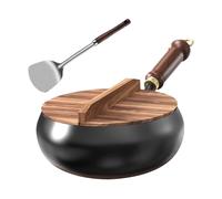 Non Stick Cookware - Non Stick Wok | Professional Kitchen Iron Induction Pan | Pan Frying Pan with Lid and Spatula, Chinese Wok Cooking Tools at the bottom, Supplies
