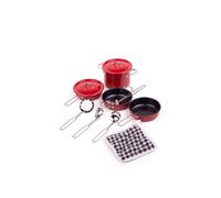 Tidlo 11 Piece Non-stick Red Cookware Role Play Set, Red