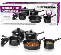 Non Stick Cookware Sets - Multi Purpose, Kitchen Cooking Pans | Kitchenware, Strong & Durable Carbon Steel with Cool Bakelite Handles, Milk Pan Saucepan (8pc Non Stick Milk Pan Cookware Set)