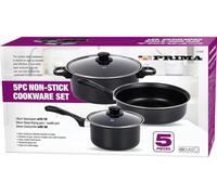 Non Stick Cookware Sets - Multi Purpose, Kitchen Cooking Pans | Kitchenware, Strong & Durable Carbon Steel with Cool Bakelite Handles, Milk Pan Saucepan (5pc Non Stick Cookware Set)