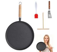 Non Stick Crepe Pan, 26cm Dosa Pan with Spreader, Shovel and Oil Brush