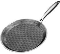 Non Stick Crepe Pan 30 cm- Triply Stainless Steel, Honeycomb Coating Frying Pan, Induction Base, Lightweight Pancake Pan for Omelets, Crepes, Steaks, Compatible with Gas, Electric & Induction