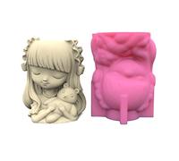 Non-Stick Cute Girls Pen Holder Flower Pot Mold Epoxy Resin Silicone Mold Ornament Tool for Decoration Silicone Flower Pot Mold
