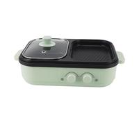 Non-Stick Dual-use Electric Cooker 1300W Multi-Purpose Electric Hot Pot Smoke- Design Easy with Cooking Lid (#1)