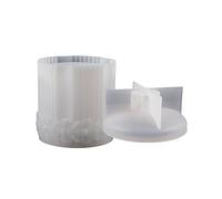 Non-Stick Flower Stripe Container Mold Epoxy Resin Silicone Ornament Tool for Storage Jar Candlestick Flower Stripe Storage Jar Molds with Lids Candlestick