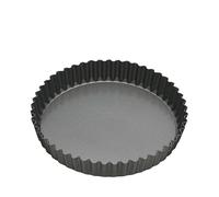 MasterClass KCMCHB40 Large Tart Tin, Fluted Quiche Pan with Loose Base and PFOA Non Stick, Robust 1 mm Thick Carbon Steel, 30 cm (12 Inch) , Grey