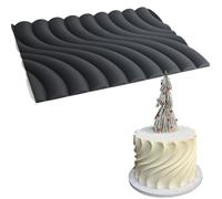 Non-Stick Food-Grade Silicone Moulds, Suitable for Confectionery, Pastries,Cake Decorations, French Mousse,lace matssilicone Moulds (Dune Pattern Cushion)