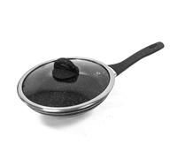 (28 CM) Royalford FryPan with Lid,Granite NonStickCookware