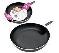 Non Stick Frying Pans - Cookware, Saucepan, Handle, Cooking, Fry Pan, Kitchen, Deep Fry Pan | Traditional, Black, Bakelite Handle, Spiral Bottom | Non Stick For Easy Cooking & Cleaning (28Cm)
