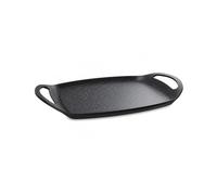 Non Stick Grill Plate 47cm White Dot Design Serving Tray with Handles Large Griddle Pan for Grilling Meat Fish Vegetables BBQ Breakfast Pancakes Oven Table Serving Durable Black Cookware