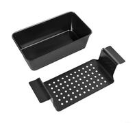 Non-Stick Meatloaf Pan with Drain Tray, 2-Piece Carbon Steel Loaf Pan Set for Baking Bread and Roasting Meat, 9x5 Inch Black Bakeware with Drip Insert