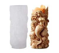 Non-Stick Mermaid Tool, Silicone Candle Molds, Reusable Plaster Casting with Flexible, Epoxy Resin, Arts Crafts Form with Nautical Style, Table Centerpieces for Home & Birthday