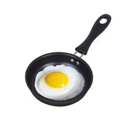 Non Stick Mini Pan for One Egg, 4.7" 12cm Egg Frying Pan with Handle Heat Resistant Pot, Portable Camping Cooking Omelet Skillet Pans for Gas Stove Induction Hob (Black-A)