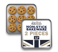 2X 31cm Square Oven Baking Tray, Superior Double Coated Non Stick, Made in England