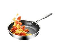 Non-stick Pan - Round Stainless Steel Cookware, Pot with Durable Design Hob, Kitchen, Home Kitchen Apartment on the Farm, Camping Steak Fish Meat Prep