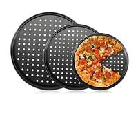 Non-Stick Pizza Baking Pan Round Mesh Tray Set of Three - 26/28/32cm