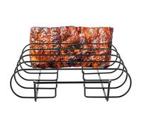 Non-Stick Rib Rack - Stainless Steel 4 Rows Holder, BBQ Grilling Accessory | Barbecue Smokehouse Grill Organizer Vertical Ribs Cooking Tool Heat Resistant Durable Heavy Duty Kitchen UseXL