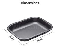 MasterClass Non-Stick Large Open Roasting Pan, Carbon Steel Bakeware with Sloped Interior for Meat Joints and Vegetables, Durable Oven Roaster, 39 x 31cm, PFAS-Free Bakeware