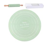 Non-Stick Rolling Pin Silicone Baking Mat | Nonstick Pin Dough Rollers,Rolling Nonstick Baking Pastry Mat Combo Kit for Home, Cafe, Kitchen