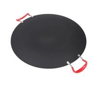Non Stick Round BBQ Griddle, Korean BBQ Grill Pan, Stove Top Flat Griddle, Iron Griddle for Indoor and Outdoor Stovetop Use, Korean Grill Pan (Large Size 26inch)