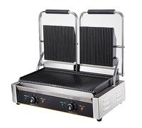 Non-Stick Sandwich Press Grill, Electric Maker with Adjustable Temperature for Camping, Cooking Sandwiches and Steak