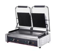 Non-Stick Sandwich Press Grill, Electric Maker with Adjustable Temperature for Camping, Cooking Sandwiches and Steak