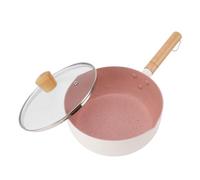 Non Stick Saucepan with Lid, Small Aluminum Alloy Pot, White Baby Complementary Food Pan - Even Heating, Easy Cleaning, Ideal for Soup, Milk, and Instant Noodles (22cm)