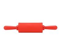 Non Stick Silicone Rolling Pin Dough Roller with Sturdy Plastic Handle for Baking Pastry Pasta Cookies Dough Kitchen Tool Green Blue Red Orange 23cm 110g (Red)