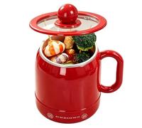 Non-Stick Soup Pot | 6-in-1 800ml Ergonomic Handle Touch Control Cookware | Kitchen Appliances Small Cooking Pot for Porridge x Travel Camping Road Trip Tool Trays