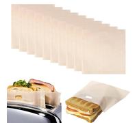 Non-Stick Toaster Bags, 17cm x 19cm Large Toaster Bags, BPA-Free, Reusable Toaster bags for Grilled Cheese Sandwiches Pizza Panini