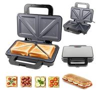 Non-Stick Toastie Maker, Compact Electric Sandwich Toaster, Deep Fill Panini Press Grill, Kitchen Home Tostie Machıne, Cook 2 Toasted Sandwiches Together, 4 Slice Grill Press, for Quick Snacks at Home