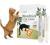 Non-Stick Ultra Clumping Cassava & Tofu Cat Litter, Odour Control Low Tracking Kitty Litter, Plant-Based Natural Ingredients Cat-Litter, 4.1kg X 2 Pack (15L)
