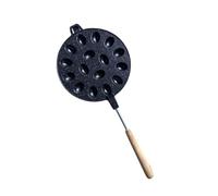Non Stick Walnut Cookie Maker Bread Baking Tools Aluminum Alloy Kitchen Oval Pan with Wooden Handle for Nut Waffles and Pastries