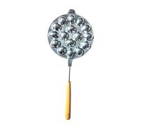 Non Stick Walnut Cookie Maker Bread Baking Tools Aluminum Alloy Kitchen Oval Pan with Wooden Handle for Nut Waffles and Pastries