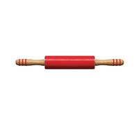Non Stick Zing Red Silicone Rolling Pin, Heat Resistant Rolling Pin, Durable Wooden Pin For KItchen